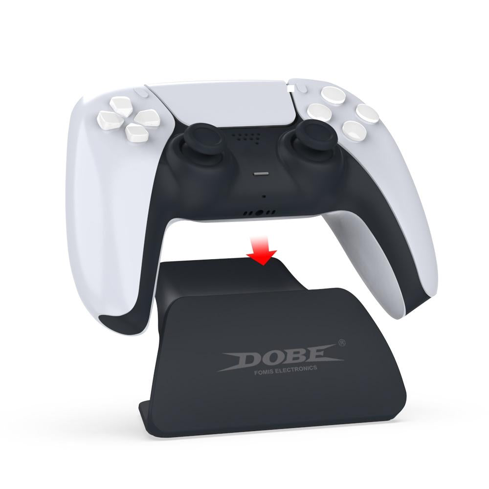 PS5 Gamepad Controller Holder with Cable - White