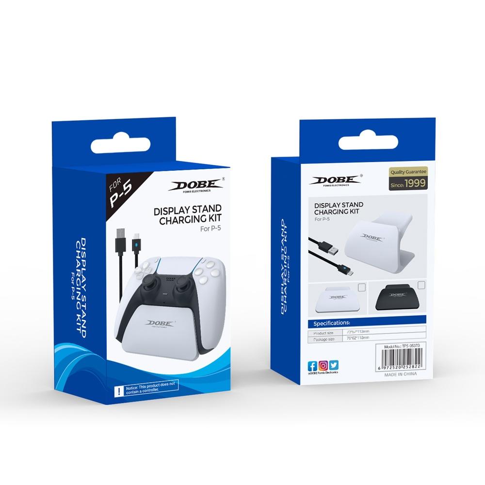 PS5 Gamepad Controller Holder with Cable - White